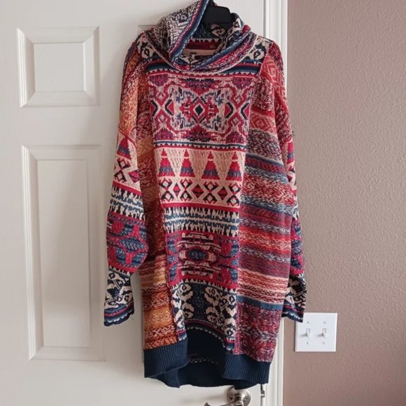 NWOT Free People Taos Sweater Mini Dress In Red, Size XS - Picture 7 of 9